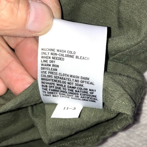 Uniqlo Men's Shirt Small Short Sleeve Cotton Linen Blend Green Button Up Casual - Picture 9 of 13